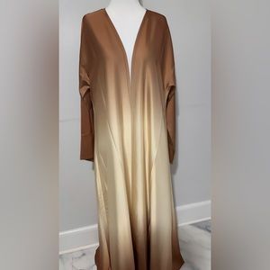 Gold and beige ombré abaya set